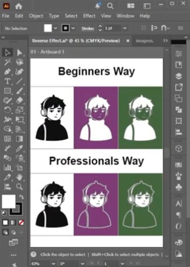 Illustrator Design Tutorial with Image Reverse Effect | #adobe #tutorial #illustrator