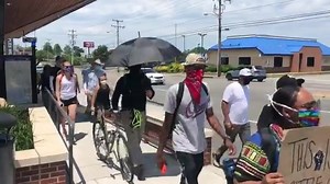 14K views · 140 reactions | A group of demonstrators who regrouped at...