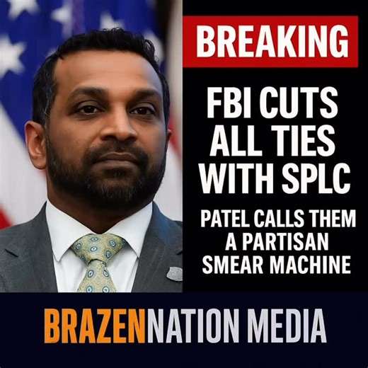 🚨 BREAKING: FBI Ends Partnership with SPLC 🚨 FBI Director Kash Patel has officially severed all ties with the Southern Poverty Law Center, accusing them of morphing into a partisan smear machine. ￼ This move follows outrage over SPLC labeling Turning Point USA — founded by the late Charlie Kirk — as extremist just before his assassination. ￼ 👉 No more intelligence sharing. 👉 No more collaboration on “hate maps.” 👉 Patel claims their “so-called hate map” has been weaponized to defame mainstr