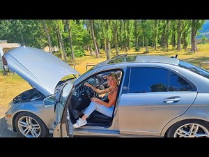 girl driving car in the beach hard pedalpumping
