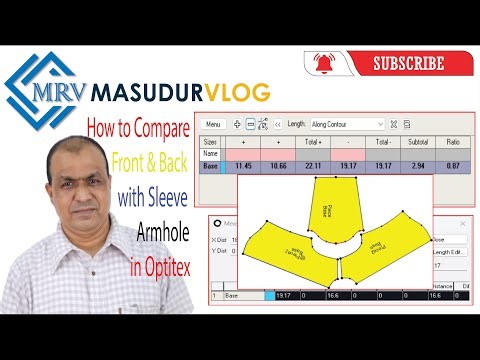 How to Compare Front & Back with Sleeve Armhole in Optitex