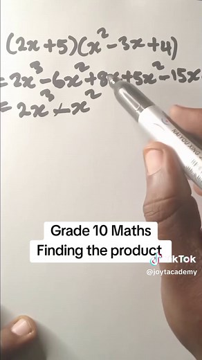 Finding the Product in Grade 10 Algebra