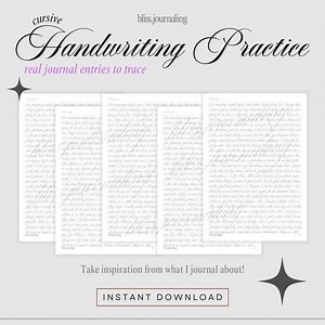 Handwriting Practice Sheets for Cursive Handwriting – Real Journal Entries to Trace - Etsy