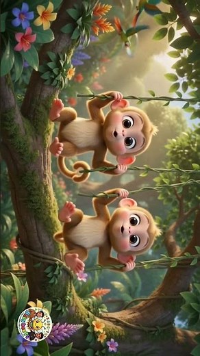 🐵 Five Little Monkeys Swinging in the Tree | Kids Songs & Nursery Rhymes #shorts