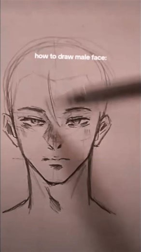 How to draw male face👆 #art #shading