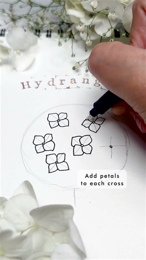 Making the Hydrangea Flower Easy as Possible to Draw ✨