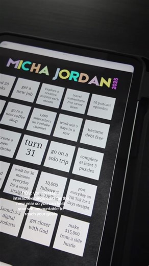 Interactive Vision Board Bingo for Goal Planning