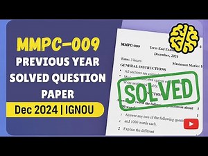 MMPC-009 Solved Question Paper | Dec 2024 | IGNOU Previous Year Question Paper
