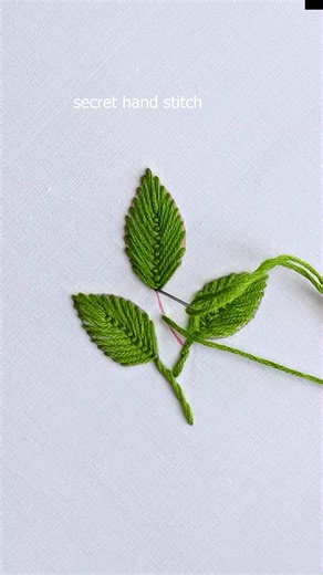 1.5M views · 18K reactions | Basic embroidery very easy leaf stitch tutorial 瑱#stitch #fbreelsvideo | Secret Hand Stitch | Facebook