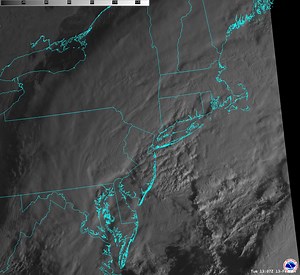 One minute GOES-16 visible satellite data from sunrise through about 9:50am today showing the evolution of the storm. Note the varying directions of cloud movement as the system heads east! | US National Weather Service New York NY