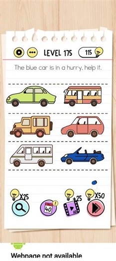 Brain Test level 175 - the blue car is in hurry, help it