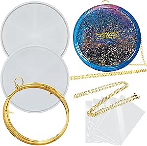FUNSHOWCASE Resin Shaker Tray Clutch Purse Complete Kits of 9 8" Large Round Bag DIY Accessories