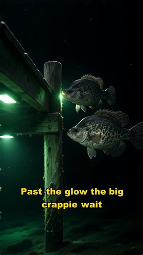 Night fishing green light secret for giant crappie #fishing #crappie #nightfishing