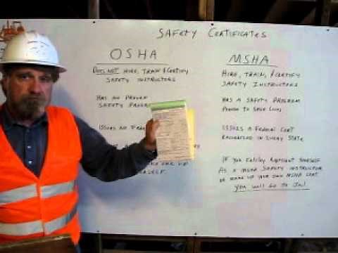 OSHA and MSHA Safety Certificates