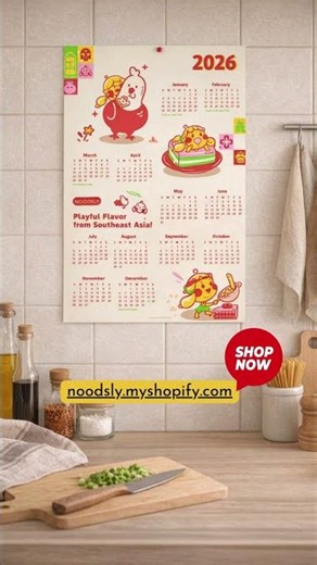 Noodsly Food Art Vlog 🍲✍️ Ipad Drawing 2026 Cute Calendar Noodles