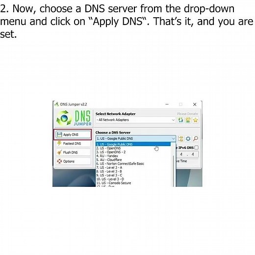 Change DNS Server in Windows 11 With DNS Jumper