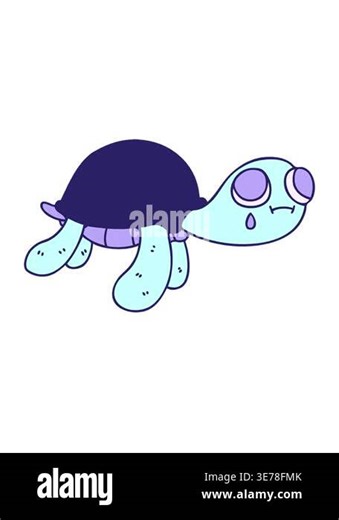 vibrating motion animation of hand drawn quirky cartoon turtle Stock Video Footage - Alamy