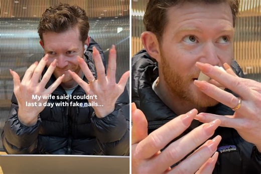 Man puts on fake nails to prove to wife he can handle them, doesn't go well