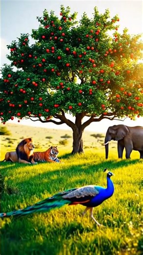 a little deer save an apple tree #ai #tree