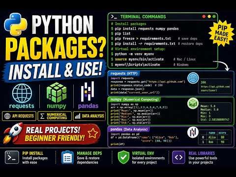 Python Packages & pip Explained | requests, NumPy, Pandas (Beginner Guide)