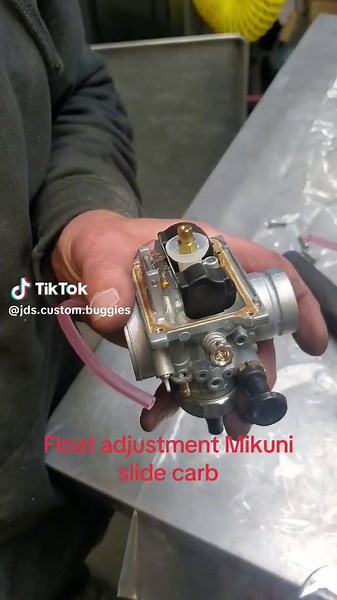 Quick how to- set your float adjustment on you Mikuni VM2606 slide carb. #mikuni #vm2606 #float #slidecarb #carburetor #atv #motocross #motorcycle #gy6 #gy6swap #fyp #dirtbike #smallengine #buggy