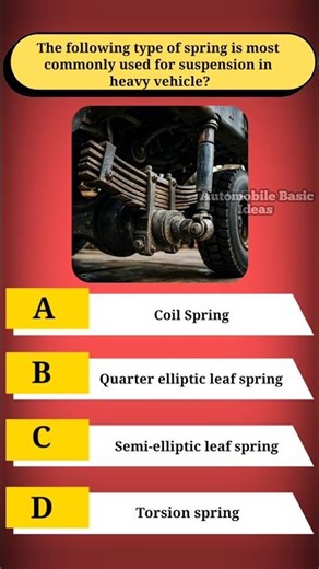 The following type of spring is most commonly used for suspension in heavy vehicle?