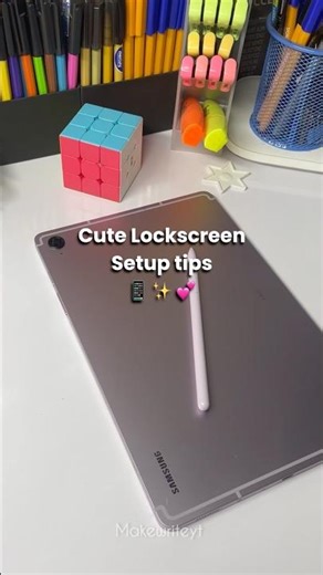 Cute & Aesthetic lockscreen setup tips📱🌸 #tablet #tips #planwithme