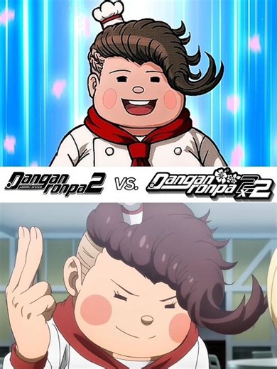 Teruteru Hanamua: Danganronpa 2 vs. Danganronpa 2x2 Comparison || #danganronpa #satoshi #shorts