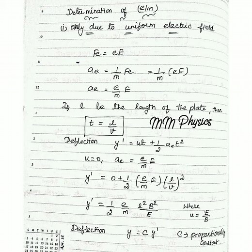 Determination of specific charge - (e/m) ratio - J.J. Thomson's experiment - Class 12 Physics