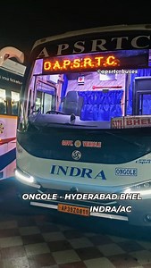 ONGOLE HYDERABAD INDRA A/C | APSRTC BUSES