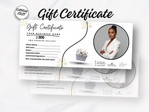 Editable White Gift Certificate Template Canva Printable Gift Voucher Instant Download Gift Card Modern Minimal Gift Certificate Design DIY - Etsy