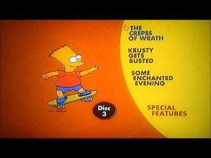 DVD Menu Walkthrough to The Simpsons The Complete First Season UK DVD Disc Three (Request Video)