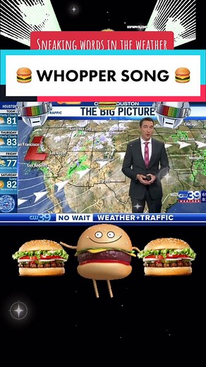 Replying to @n2cthe1withme The Whopper Song in the weather? Challenge accepted! #whopper #whopperwhopperwhopperwhopper #juniordoubletriplewhopper #bk #burgerking @burgerking #weather #challenge #sneakingwordsintheweather #greenscreen #whoppersong