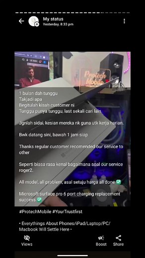 Microsoft surface pro 6 port charging replacement success ✅ #alifprotechmobilephones #microsoft #windows #fyp #pasirputehkelantan