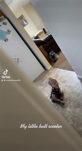 Refuses to crawl or walk…butt scoots everywhere 😂#buttscootboogy #1yearold #roborockrun