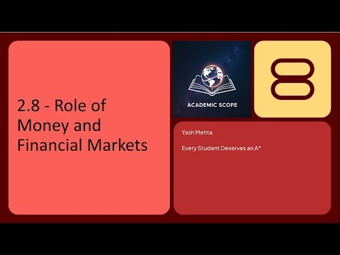 GCSE Economics - 2.8 Role of Money and Financial Markets