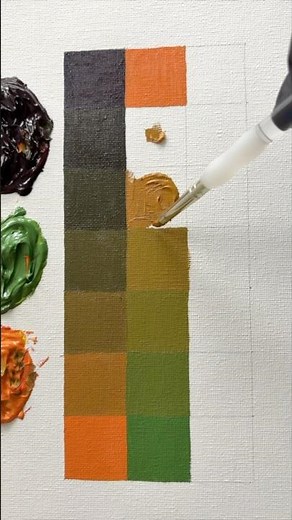 Orange x Green x Purple #oilpaint #colormixing #secondarycolors