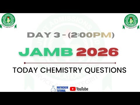 UTME 2026 Chemistry Questions & Answers (DAY 3) | Real JAMB Questions SOLVED 🔥💯