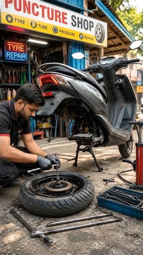 Electric Scooter Tyre Puncture? 🛵⚡ Hub Motor Tyre Repair Guide | Step-by-Step Process