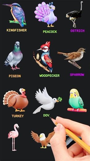 BIRD'S NAMES LEARNING, ENGLISH VOCABULARY #learnabc #yameecolors #vocabulary