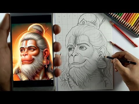 How To Draw Hanuman, Lord Hanuman Drawing (Outline Tutorial)