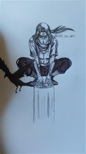 Itachi iconic pose speed drawing #shorts #drawing #itachi