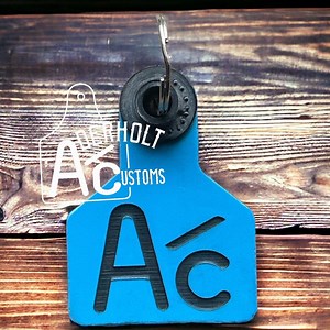 Custom Engraved Ear Tag Keychain – Personalized Livestock Brand - Etsy