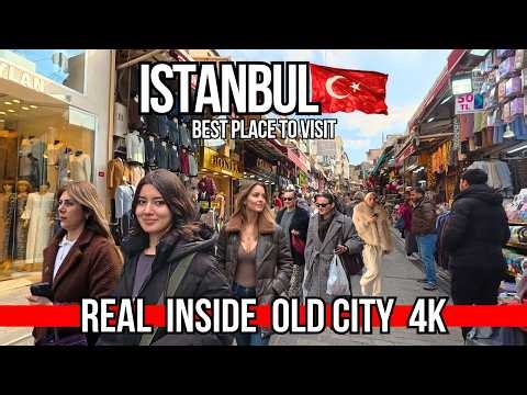 Istanbul 4K Walking Tour 2026: Sirkeci, Eminonu & Grand Bazaar | Street Food, Markets, Gold District