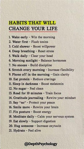 HABITS THAT WILL CHANGE YOUR LIFE #habits #change #quotes #wisdom #psychology #life