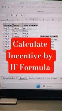 Calculate Incentive By IF Formula #ifformula #calculateincentive #microsoftexcel #exceloffice