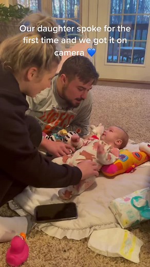 Shes almost 2 months and already telling us she loves us 🥺💙 #dadsoftiktok #SpotifyWrapped #baby