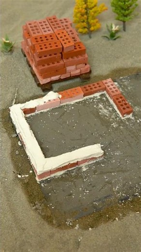 😄 How to Build a Mini Foundation That Won’t Collapse! 🏠💪#miniature #diy #funbuild