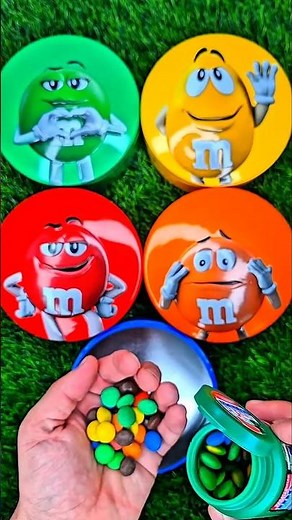 Minutes Satisfying with Rainbow M&M'S Candy Unpacking From Glossy Containers ASMR Beads Surprise