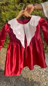 Christmas Baby Frock 🎄Red Satin Kids Dress| Simple & Elegant #christmas#shortvideo #viral #trending